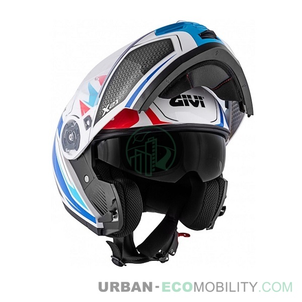 helmet X.21 Challenger Shiver White Blue Red GIVI URBAN
